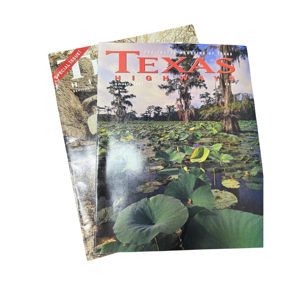 Texas Highways Magazine Lot of 2 Travel Magazine of Texas‎ October 1997